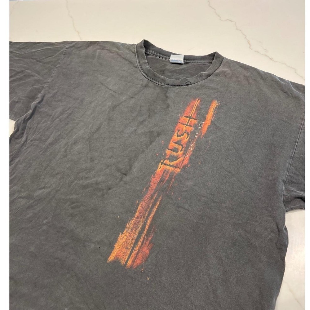 Vintage 2002 Rush Vapor Trails Tour T-Shirt Faded Black XL Concert Tee